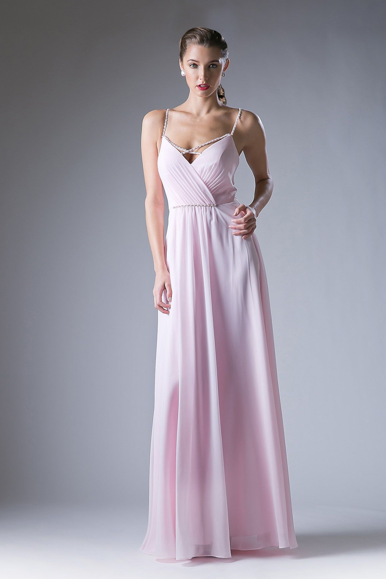 Beaded Chiffon Empire waist Dress