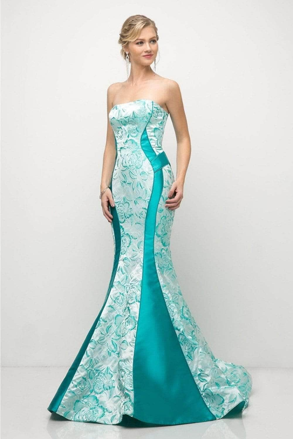 Flowery Pattern Mermaid Gown