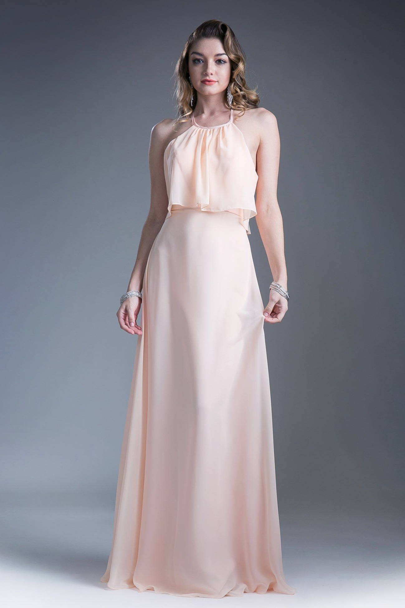 Long Chiffon Sheath Dress