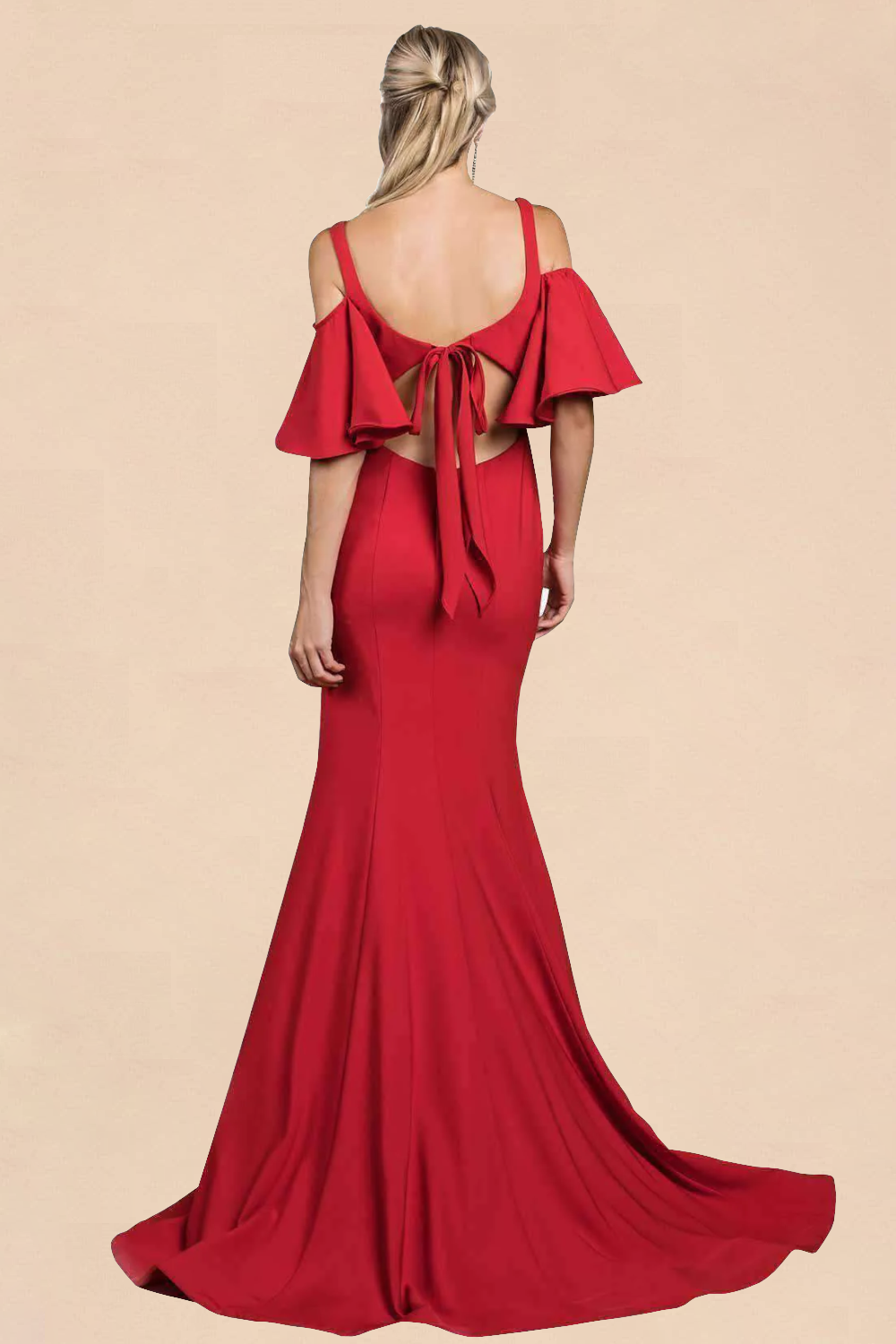 Long Square Neckline Evening Gown