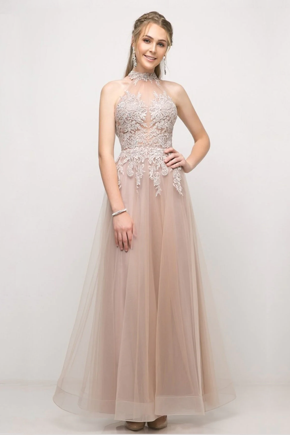 A-Line Gown with Halter Neckline