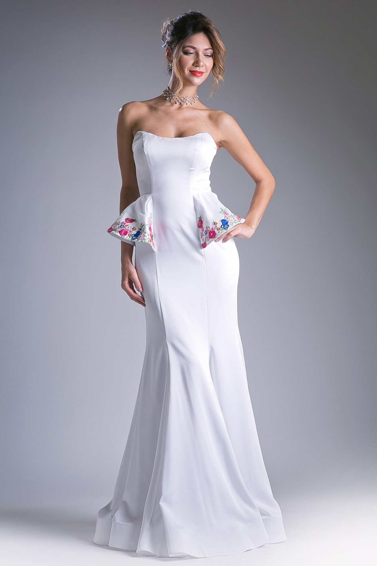 Long Mermaid Strapless Gown