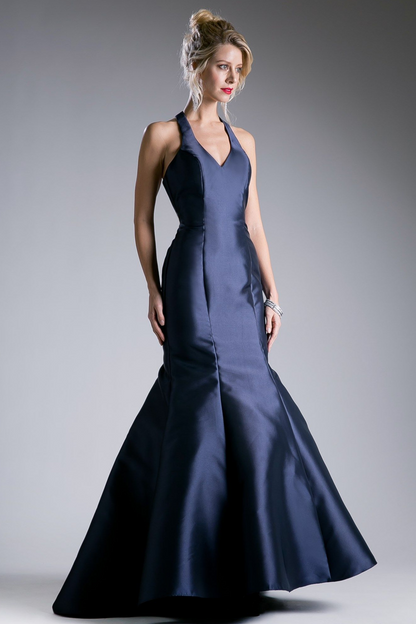 Fitted Mikado Mermaid Gown With Scoop Neckline and Razorback