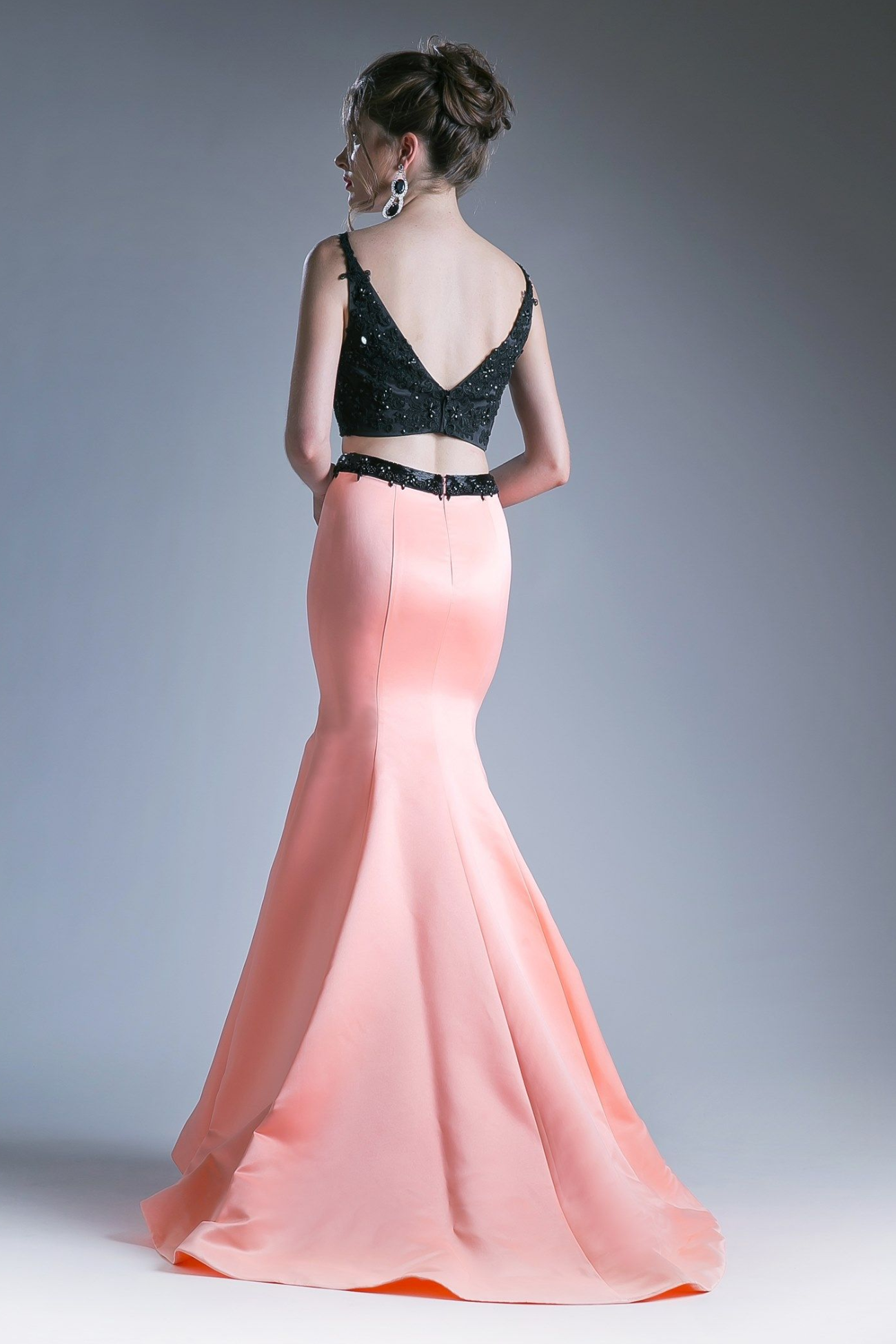 Two-Piece Long Gown with Embroidery