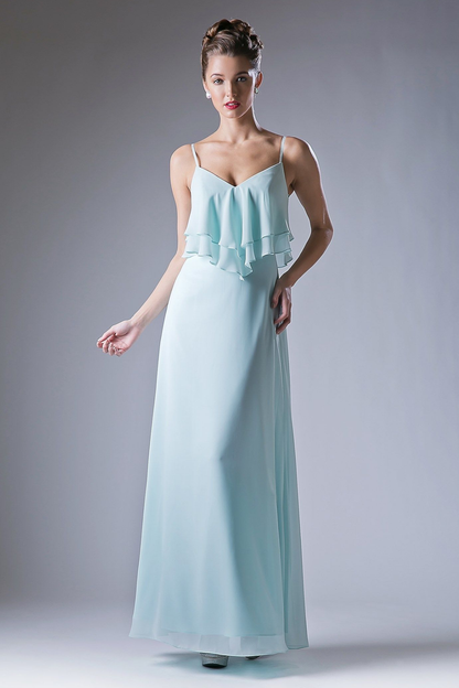 Chiffon Sheath Dress with a V Neckline