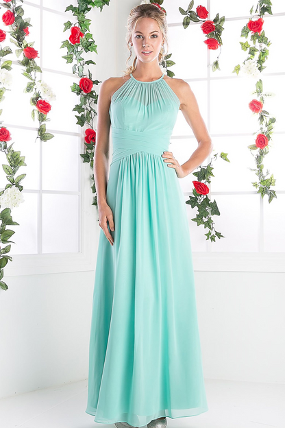 Chiffon Empire Waist Dress With Crisscross Waistband