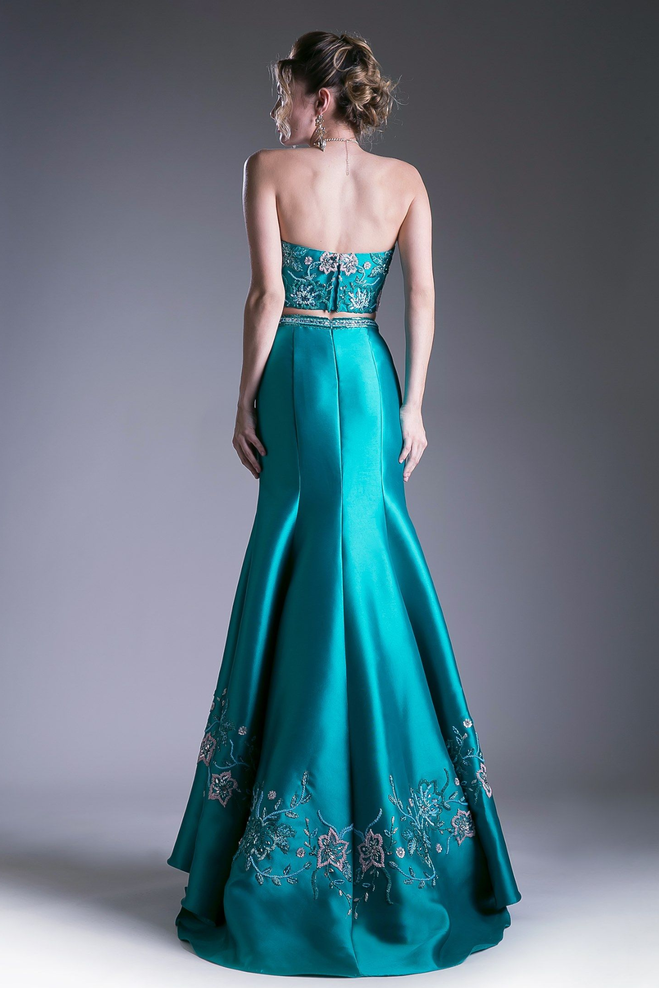 Beaded Satin Mermaid Gown