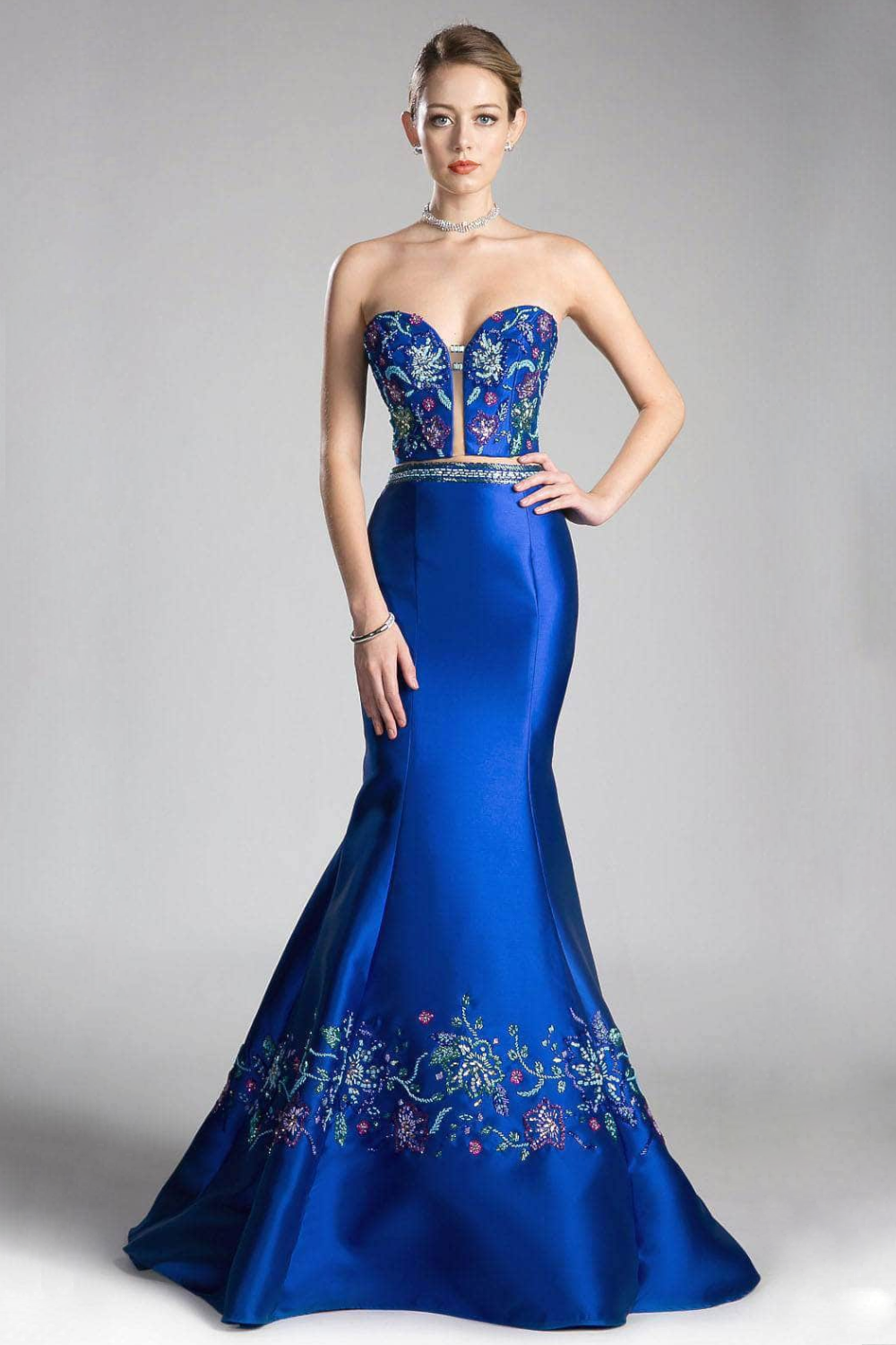 Beaded Satin Mermaid Gown