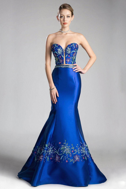 Beaded Satin Mermaid Gown