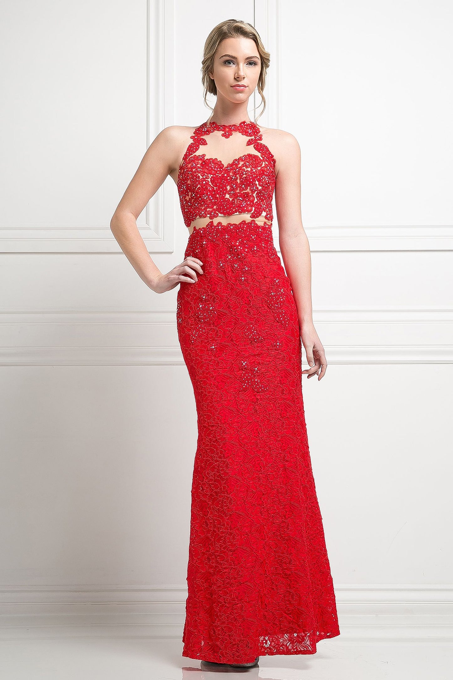 Beaded Lace Sheath Dress