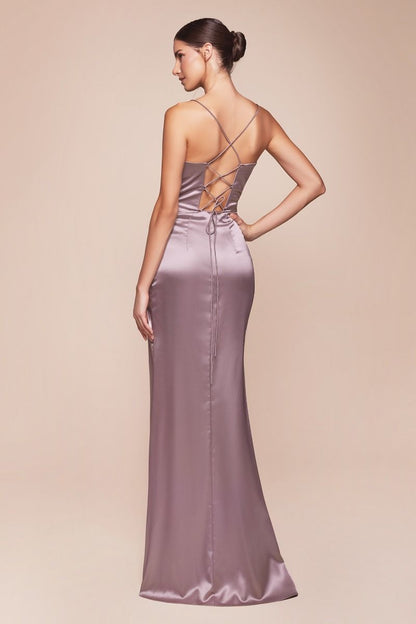 Corset Cowl Satin Gown - 2