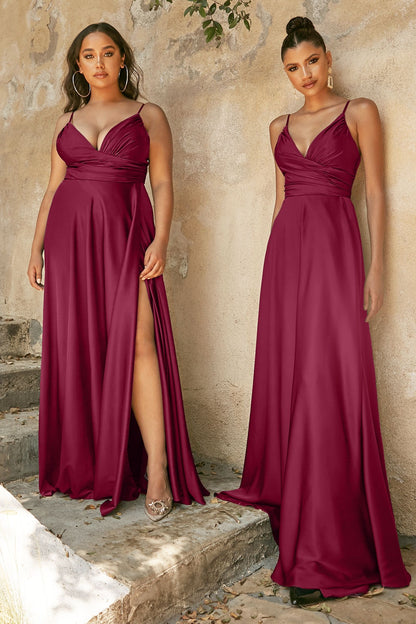 Sweetheart Neckline Soft Satin A-Line Curvy Fit