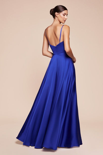 Soft Satin A-Line Sweatheart Neckline With Slit