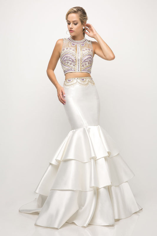 Beaded bodice 2 Piece Mermaid Gown