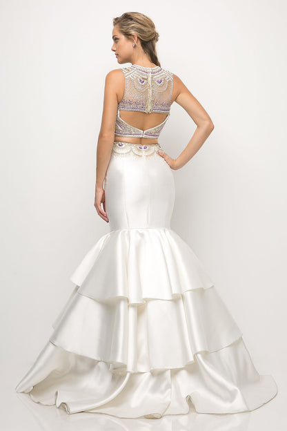 Beaded bodice 2 Piece Mermaid Gown