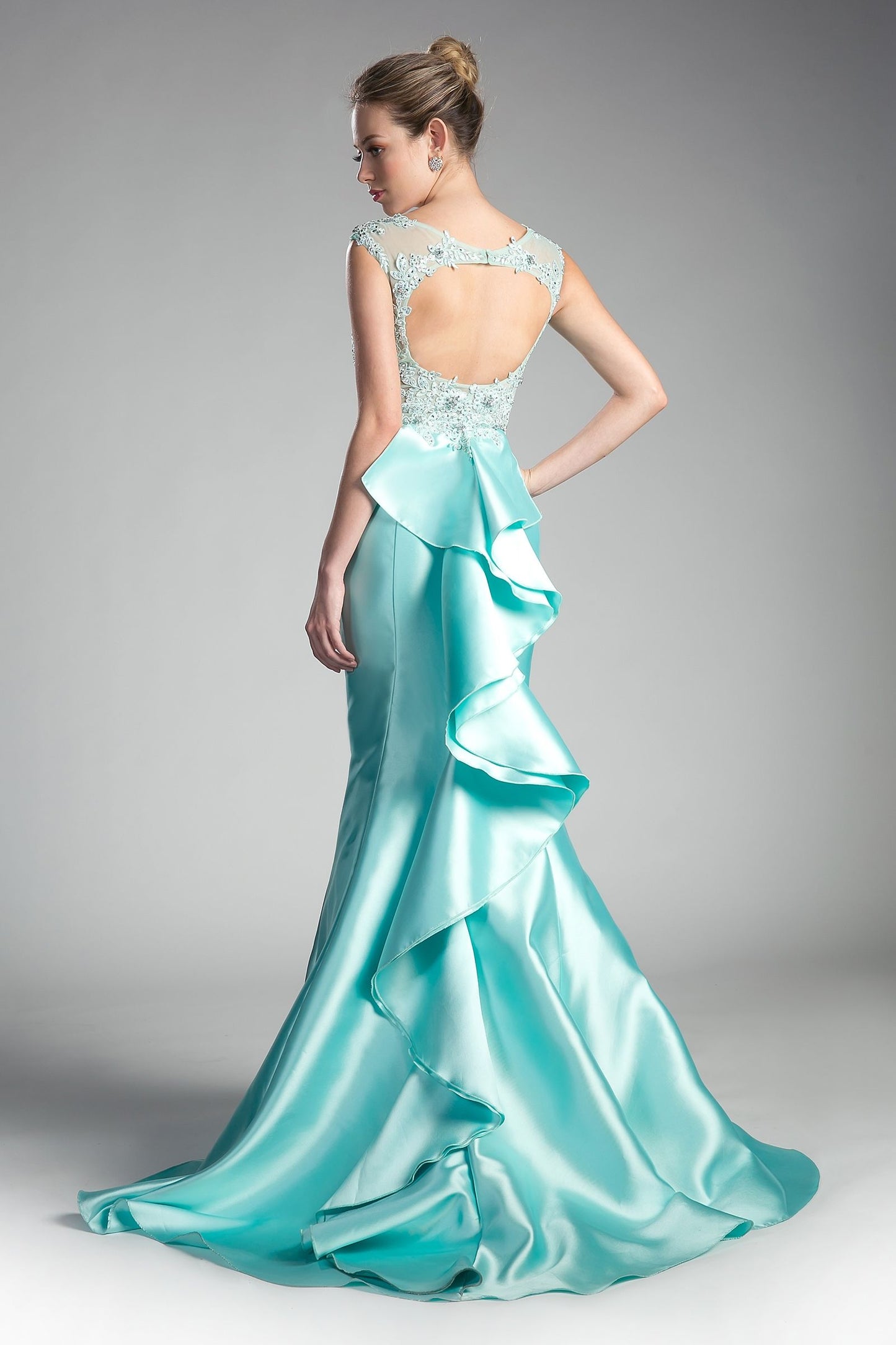 Fitted Mikado Mermaid Gown with Illusion Closed Back