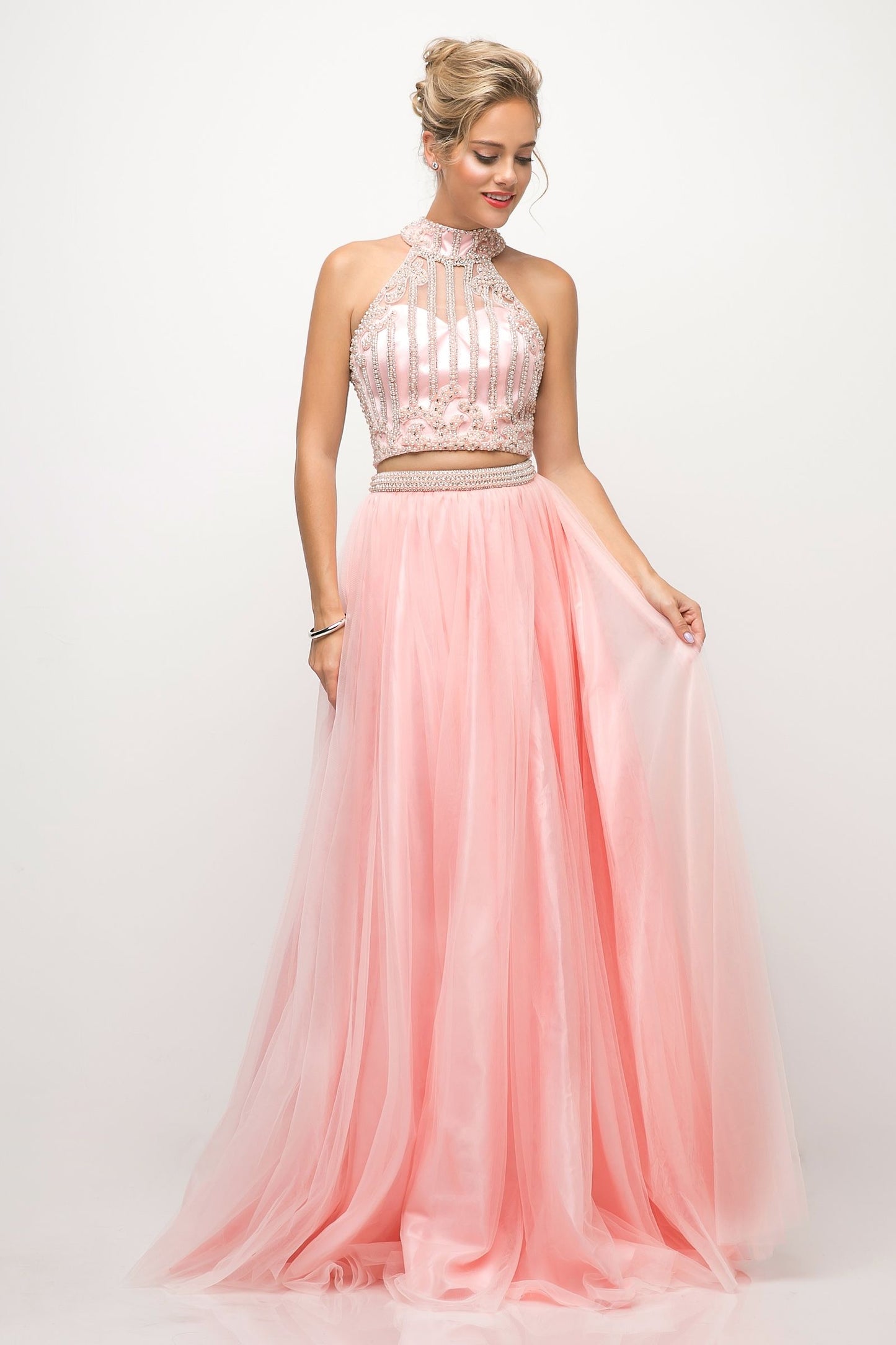 Beaded Bodice 2 Piece Ball Gown