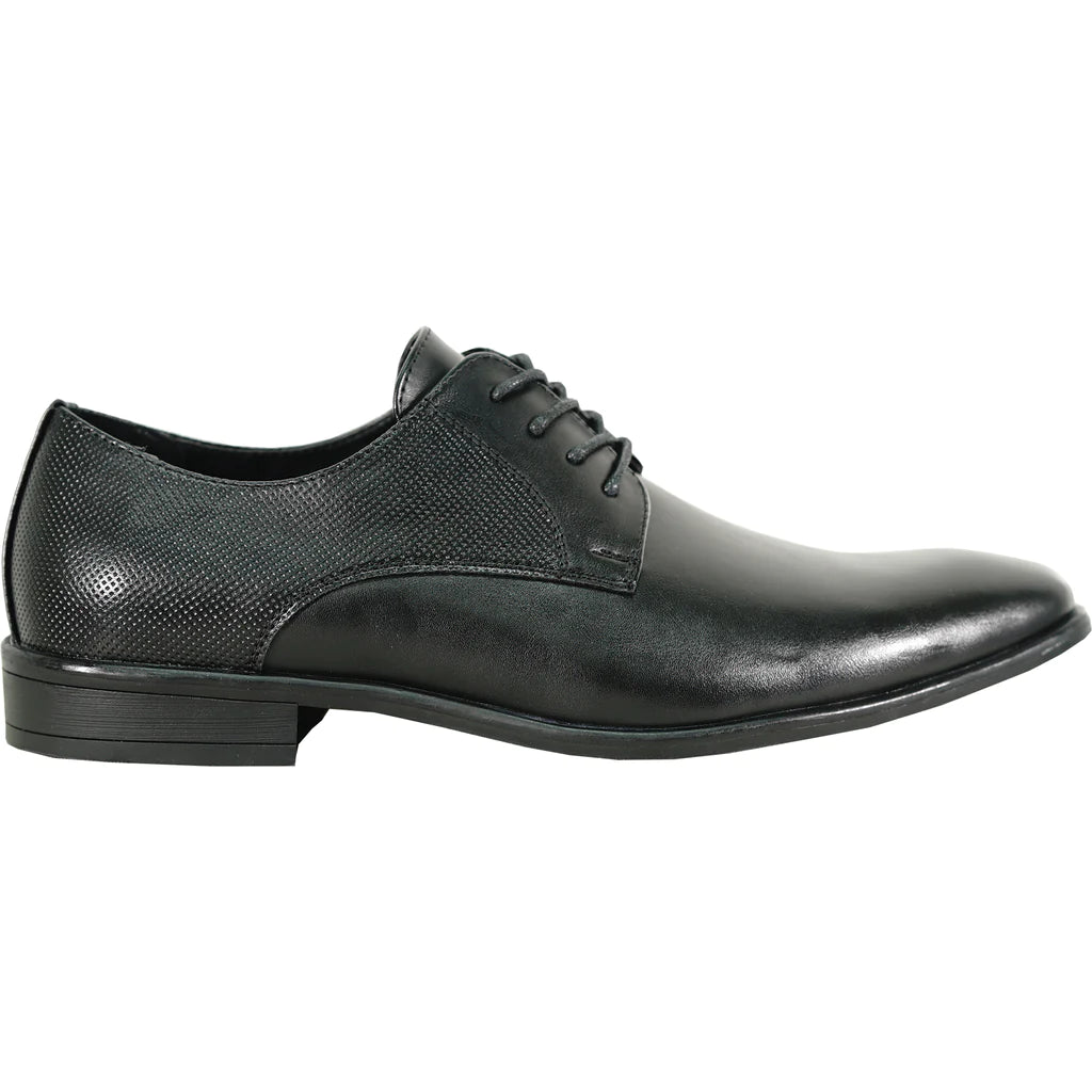 BRAVO Men Dress Shoe KING-7 Oxford Shoe BLACK - Medium and Wide Width