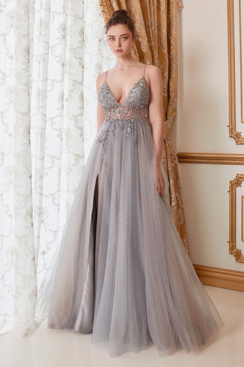 Ophelia Bead Strap Tulle Gown