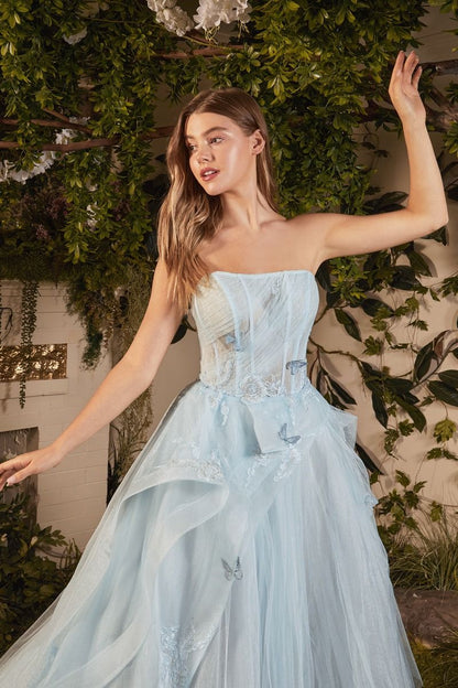 Strapless Layered Tulle Ballgown