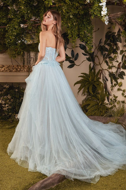 Strapless Layered Tulle Ballgown