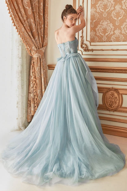 Strapless Layered Tulle Ballgown