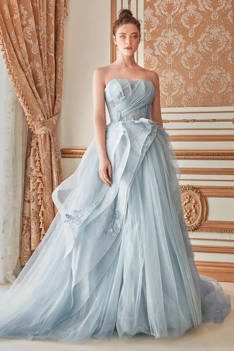 Strapless Layered Tulle Ballgown