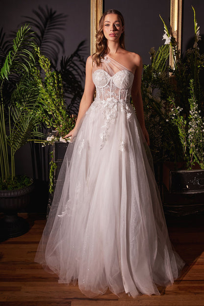 One Shoulder A-Line Bridal Gown