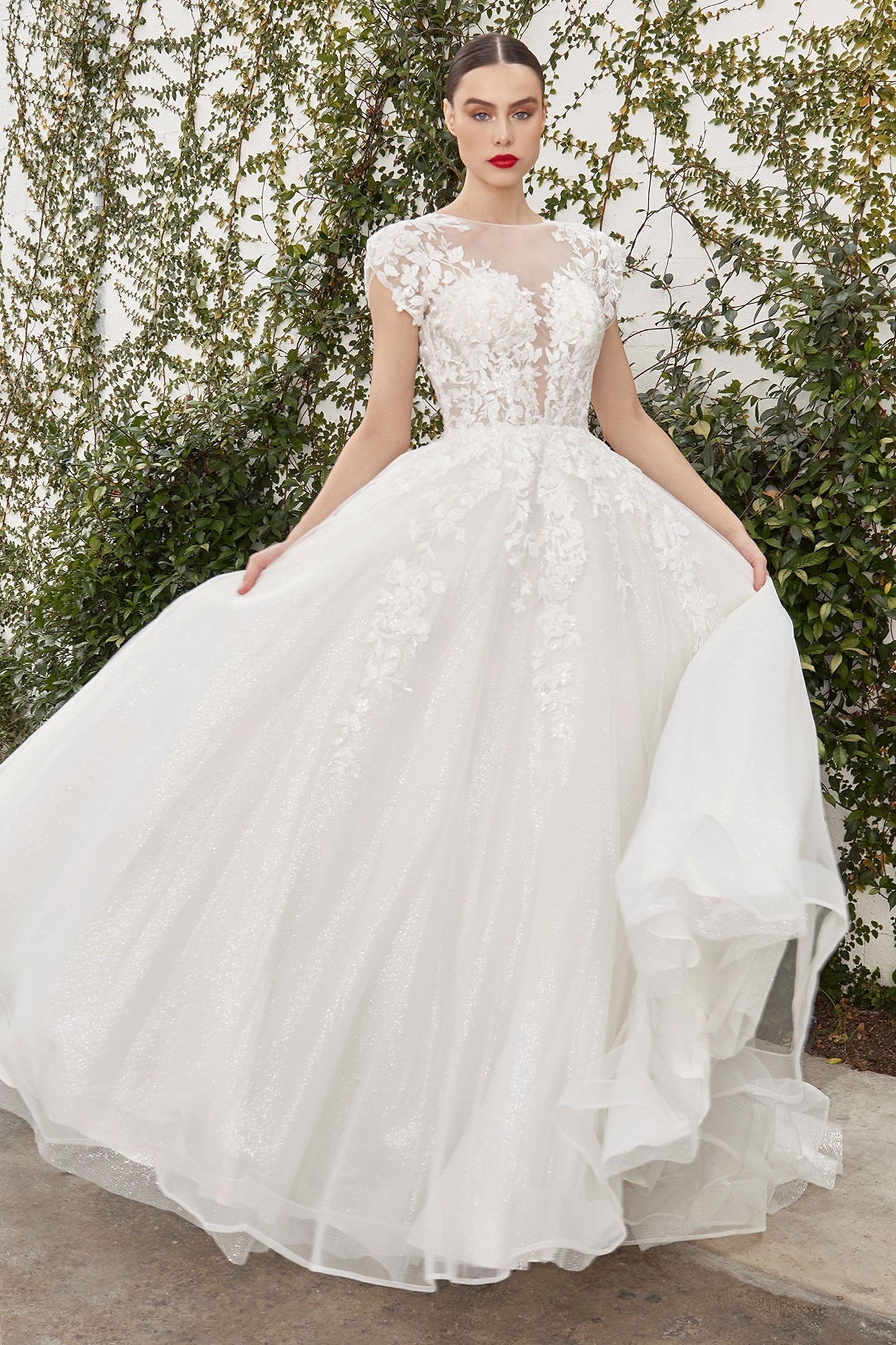 Catherine Cap Sleeve Lace Ball Gown