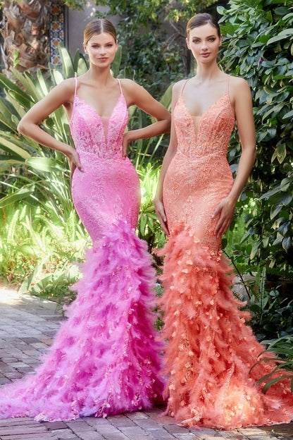 Feather Mermaid Gown