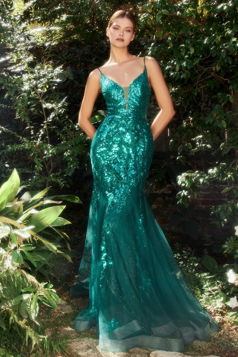 Fitted Mermaid Gown With Beaded Lace Applique