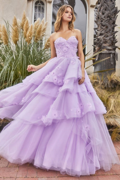 Peony Petal Couture Layered Ball Gown