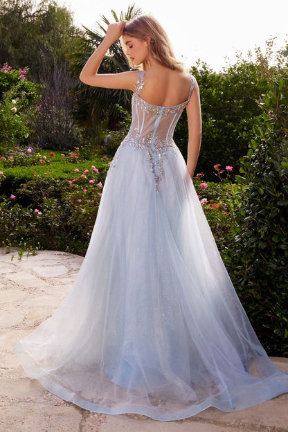 Embellished A-Line Tulle Ball Gown