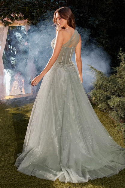 One Shoulder Tulle A-Line Dress