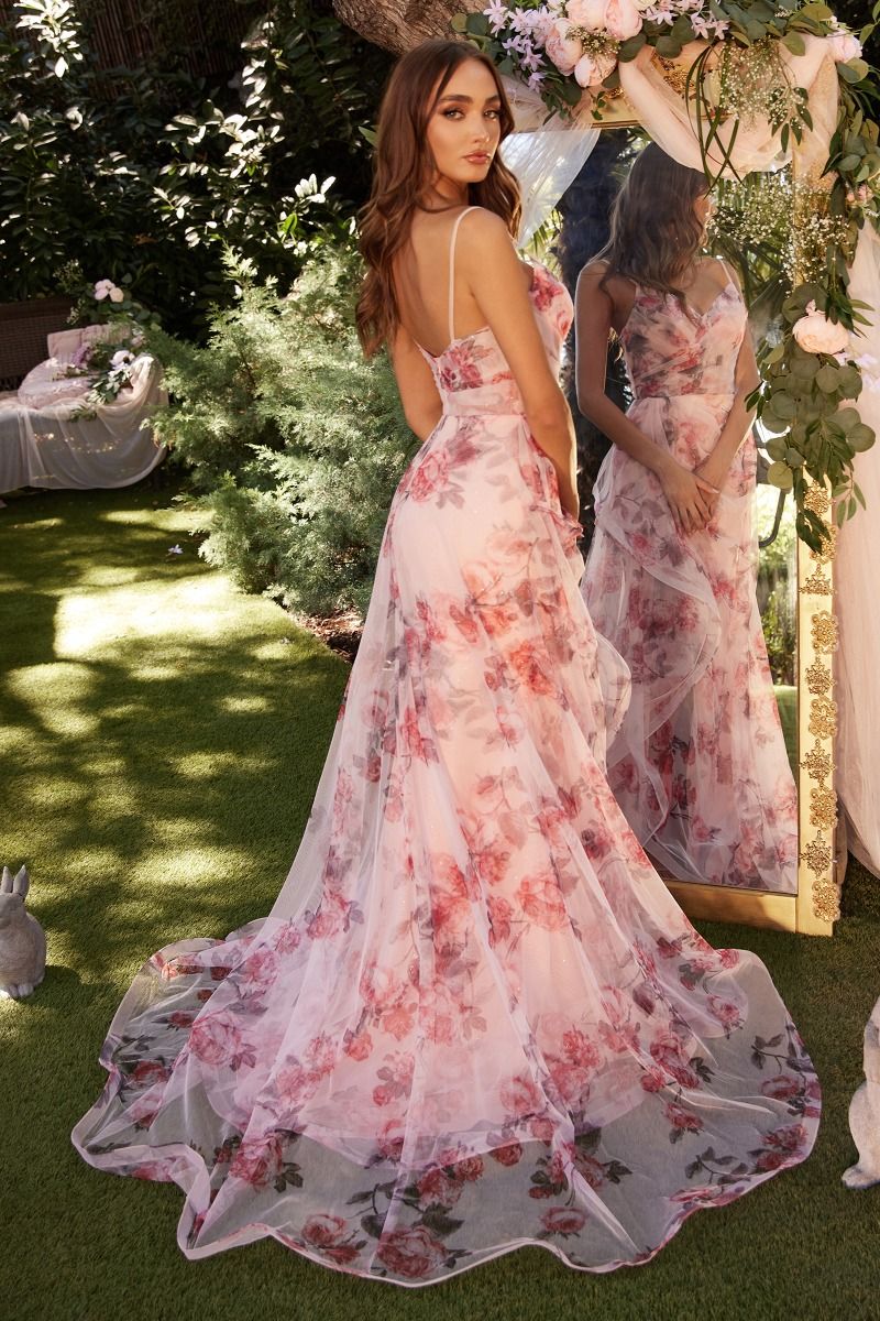 A-Line Floral Printed Gown