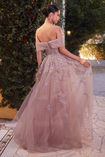 Strapless Off The Shoulder Ball Gown