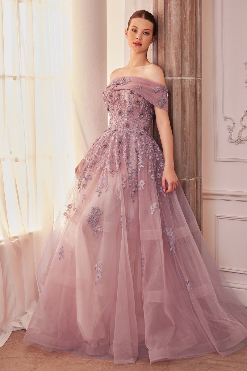 Strapless Off The Shoulder Ball Gown