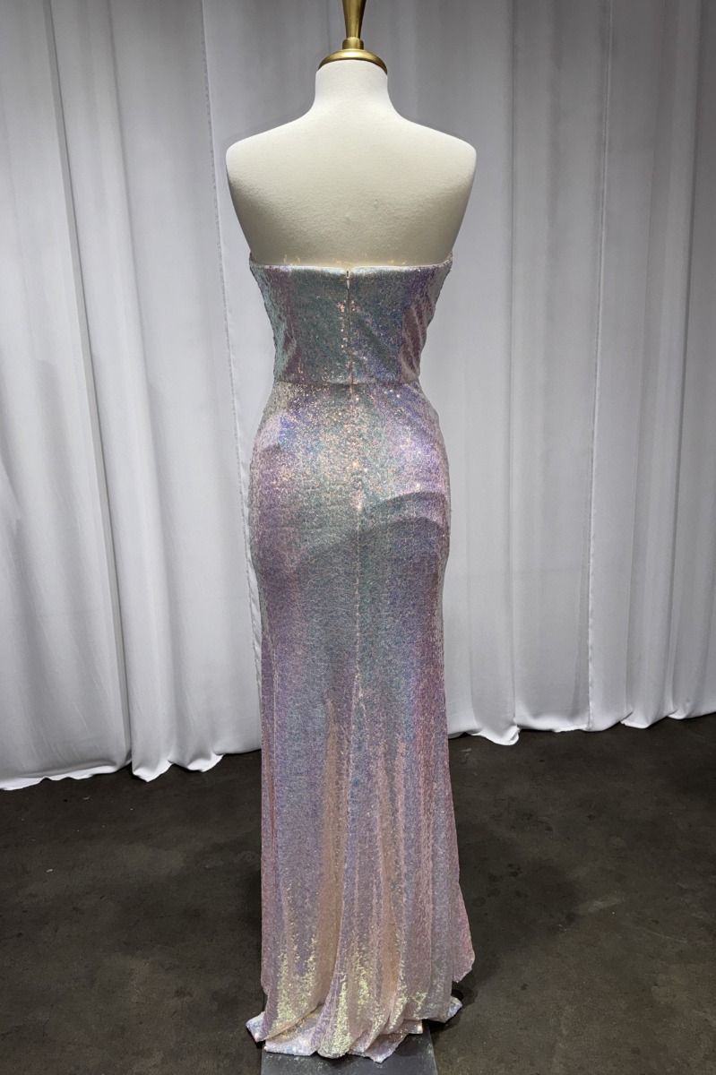 Strapless Sequin Gown