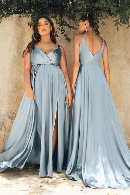 Flowy Satin A-Line Gown