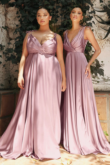 Flowy Satin A-Line Gown