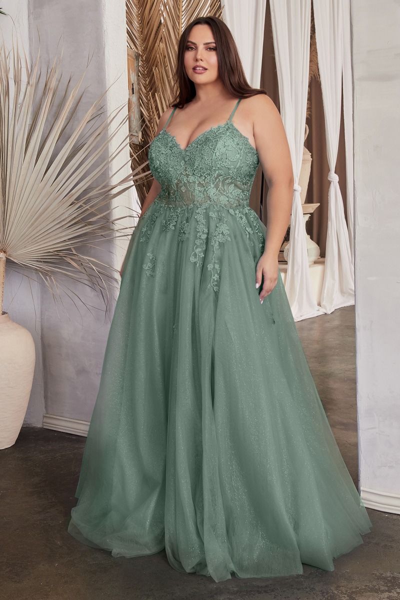 A-Line Lace & Tulle Gown