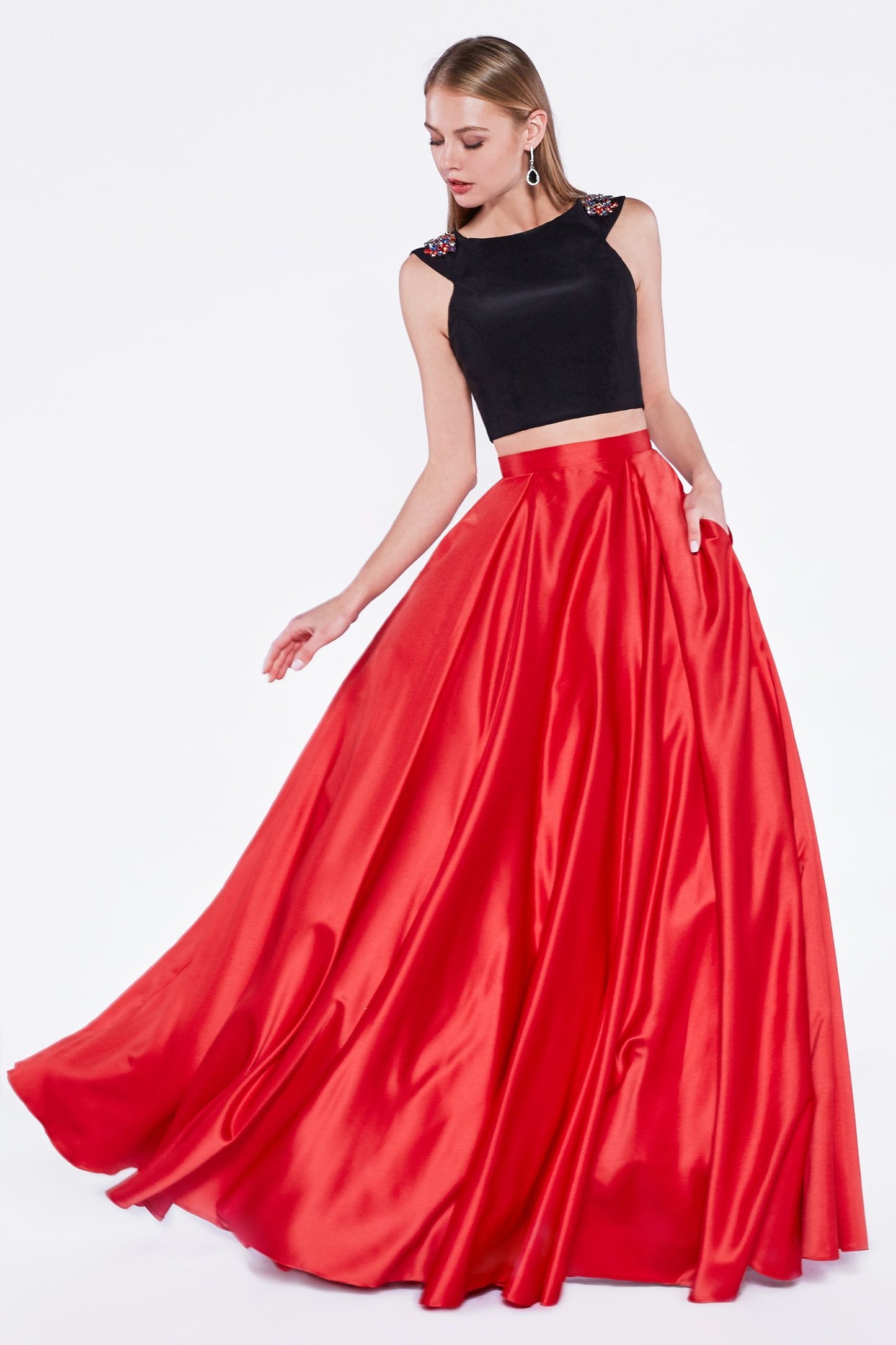 Off the Shoulder Two Piece Gown