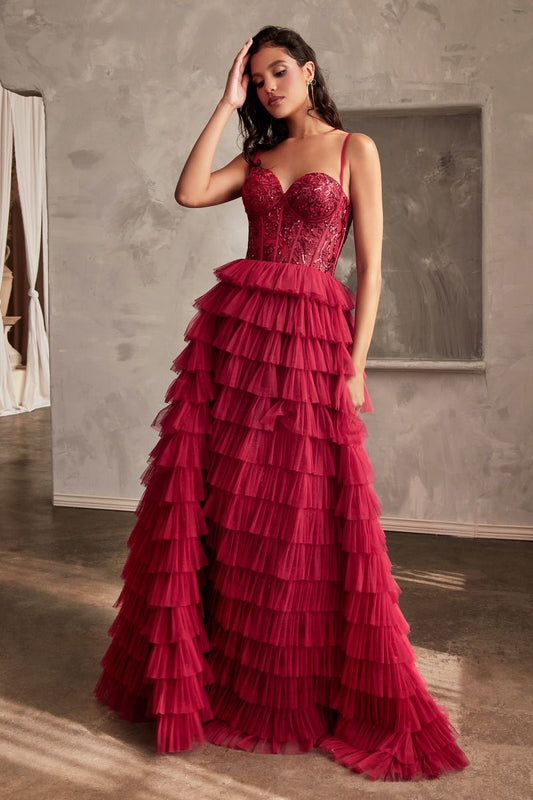 Layered Tulle Ball Gown