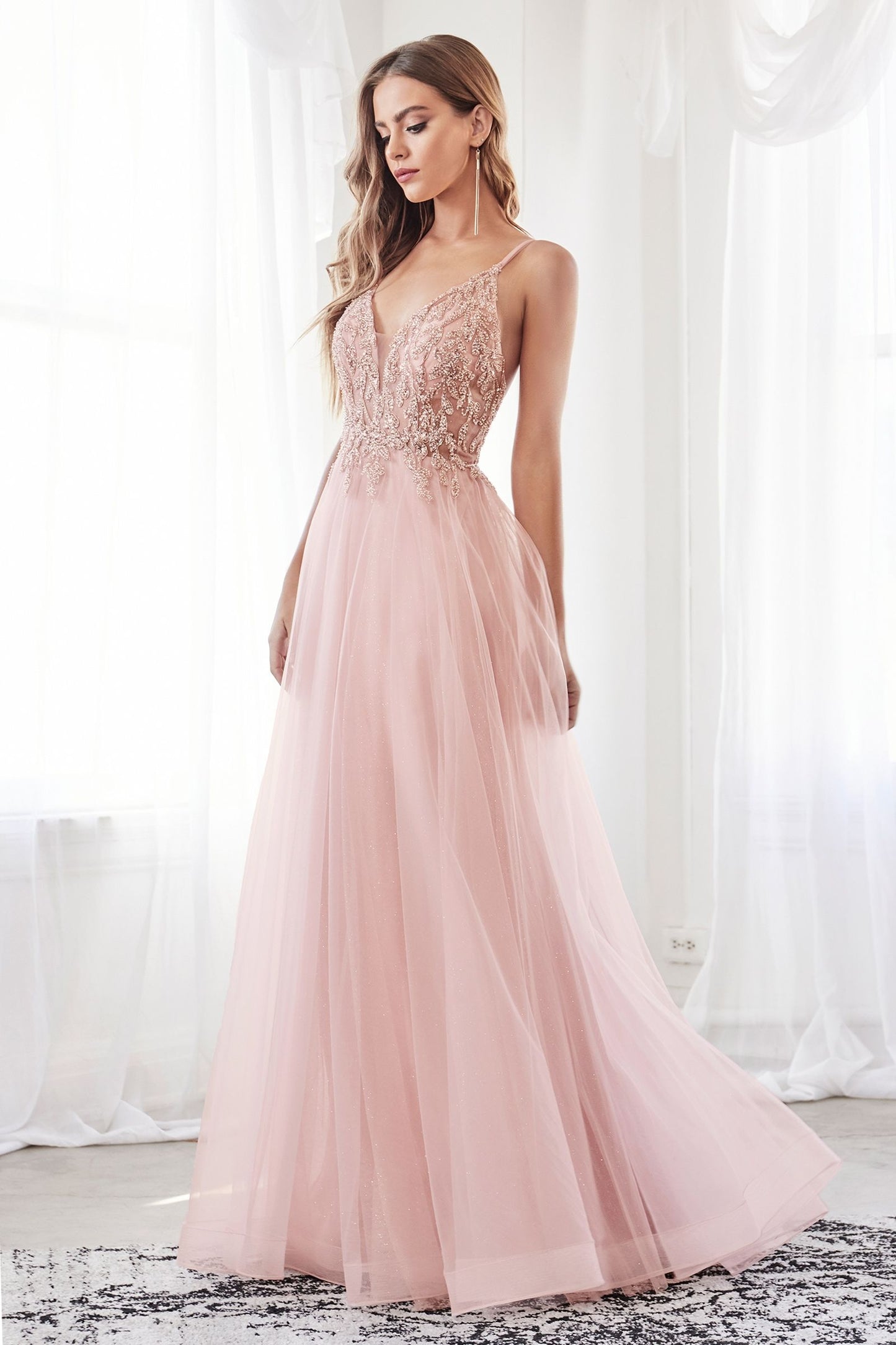 A-Line Layered Tulle Gown