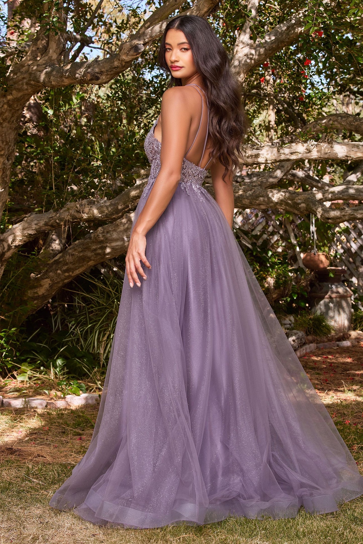 A-Line Layered Tulle Gown