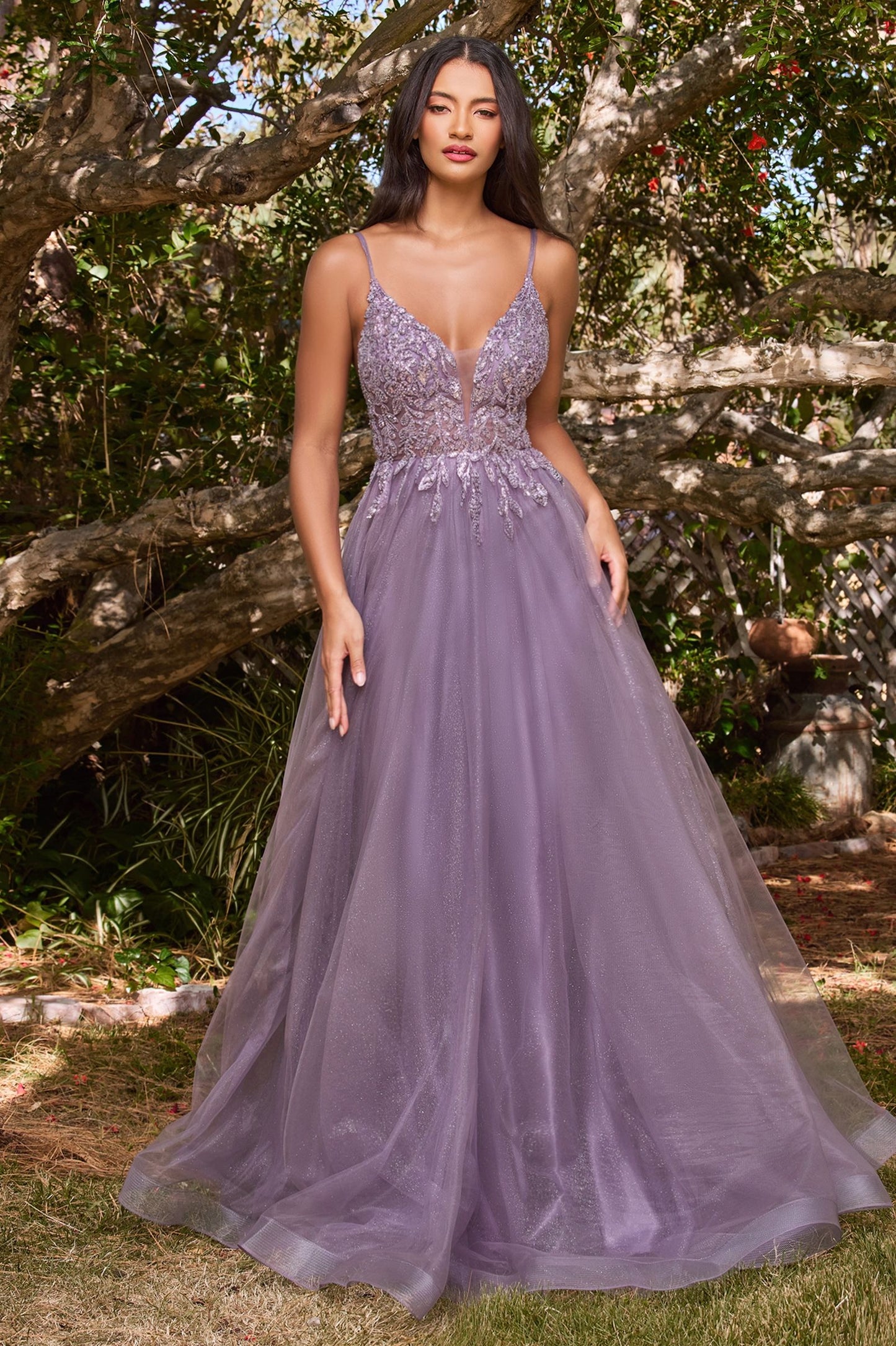 A-Line Layered Tulle Gown