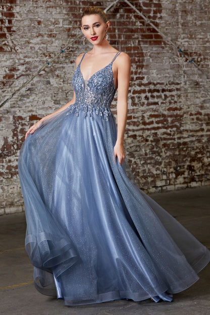 A-Line Layered Tulle Gown