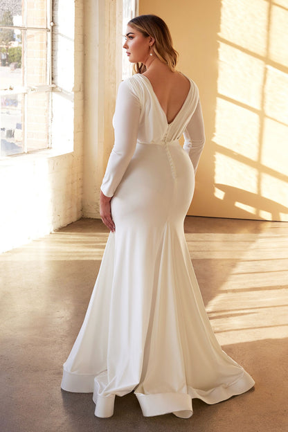 Plus Size Stretch Mermaid Wedding Gown