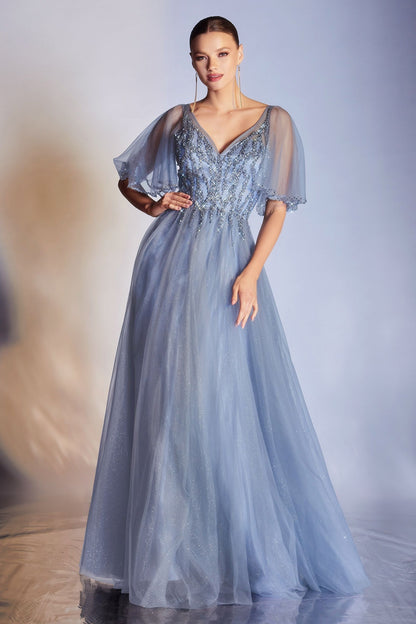 Layered Tulle A-Line Gown