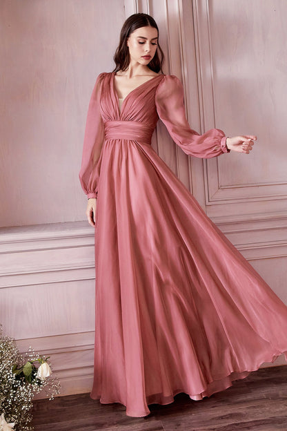 Long Sleeve Chiffon Dress